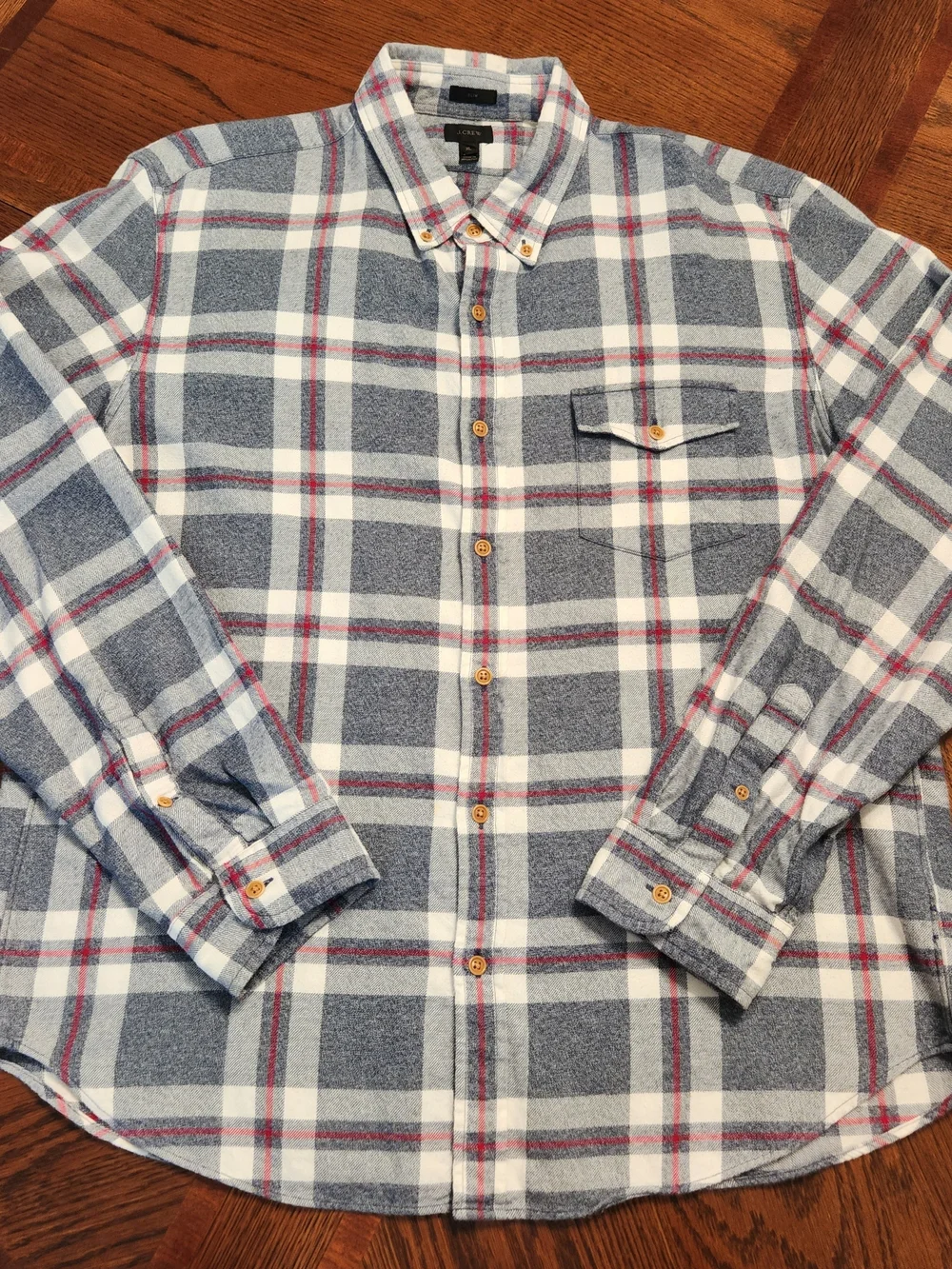 J. Crew Men’s XL Slim Fit Heritage Americana 100% Cotton Plaid Button-Down Shirt